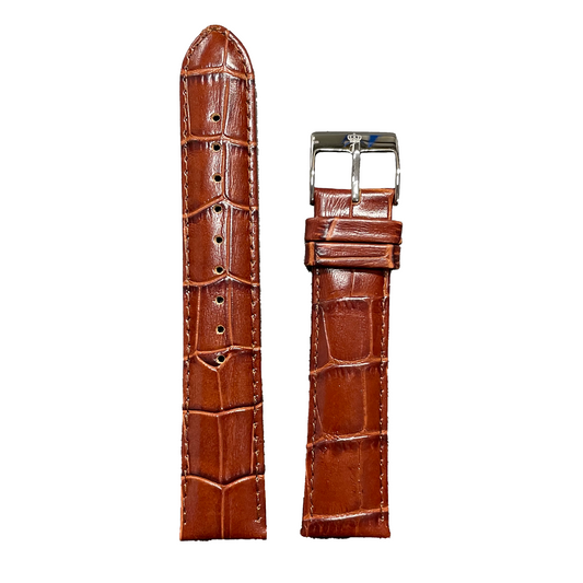 Horlogeband - 20 mm - Bruin - Echt leer