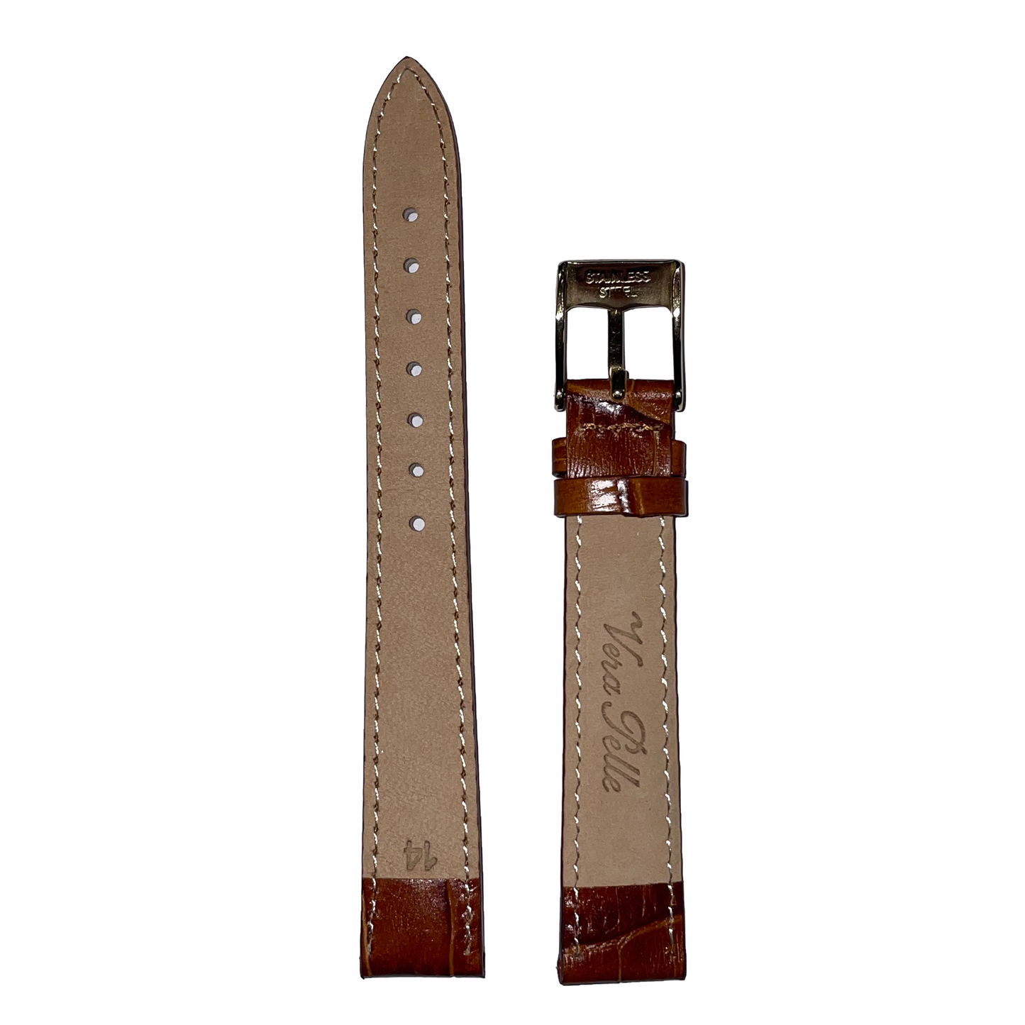 Horlogeband - 14mm - Bruin - Echt leer