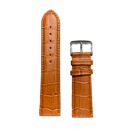 Horlogeband - 24 mm - Cognac bruin - Echt leer