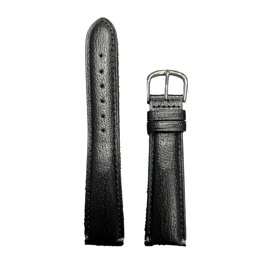 Horlogeband - 20mm - Zwart - Echt leer