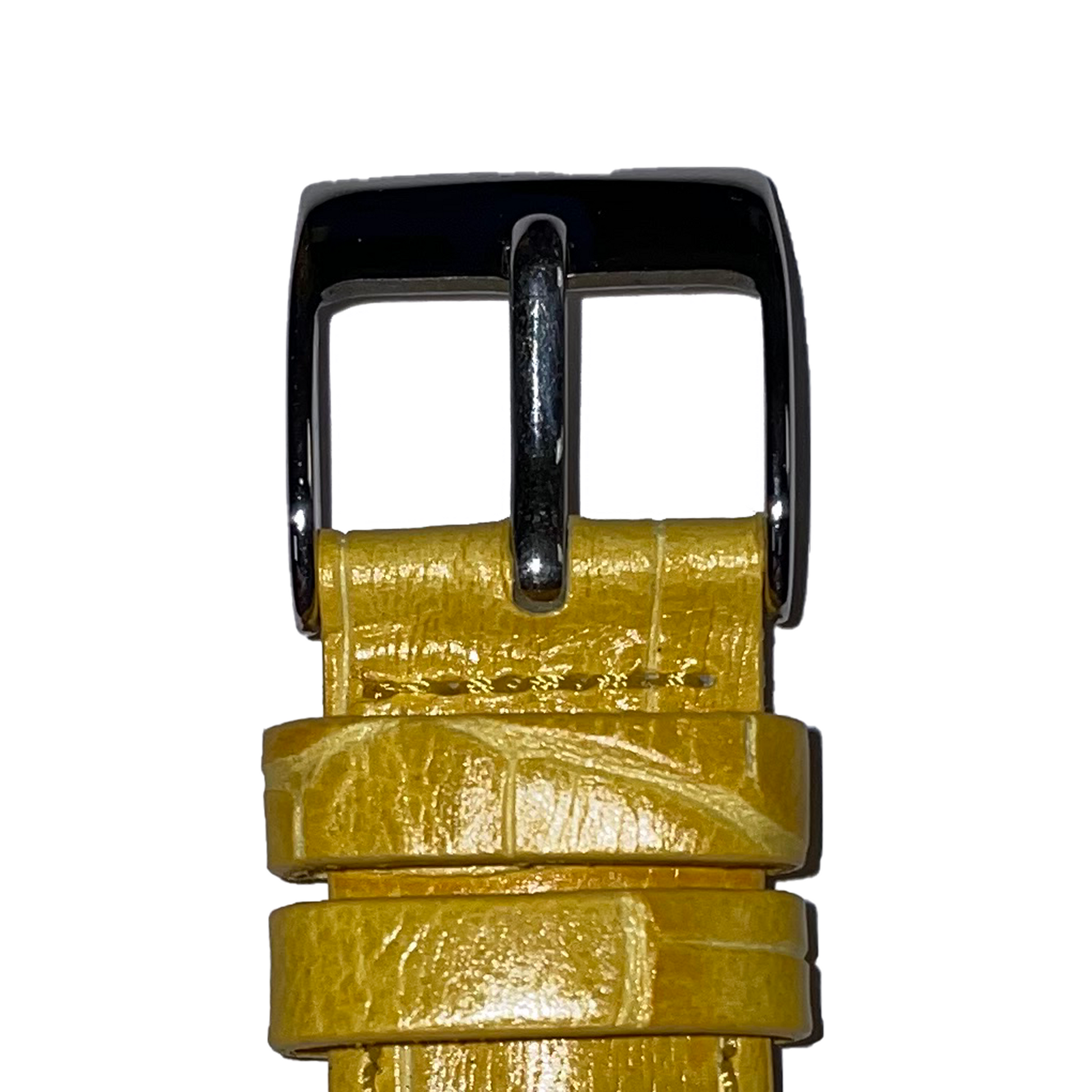 Horlogeband - 20mm - Geel - Echt leer