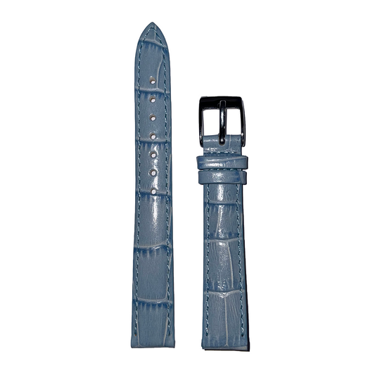Horlogeband - 14mm - Licht blauw - Echt leer