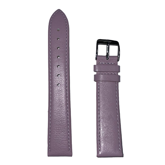 Horlogeband - 18mm - Licht paars - Echt leer