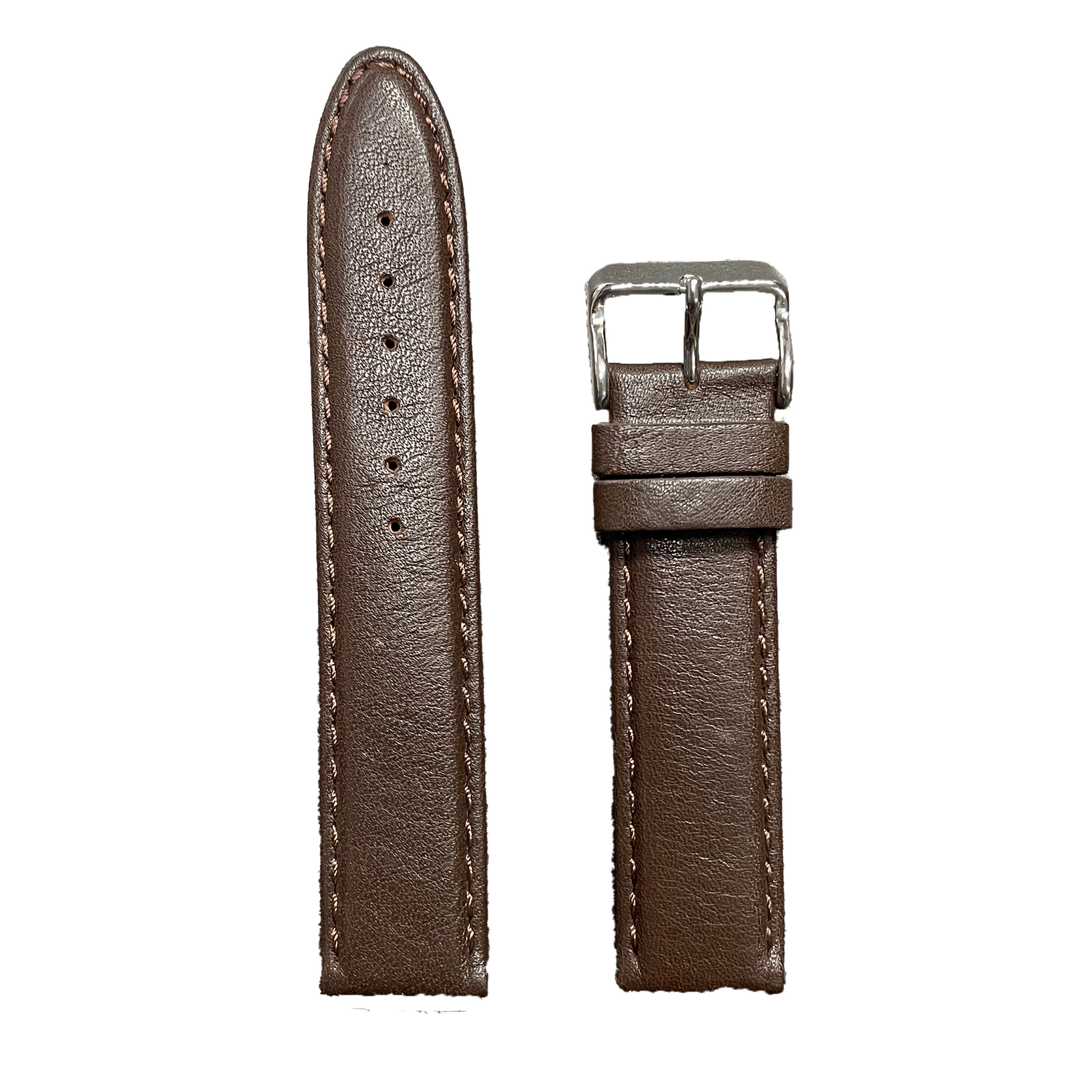 Horlogeband - 20mm - Bruin - Echt leer