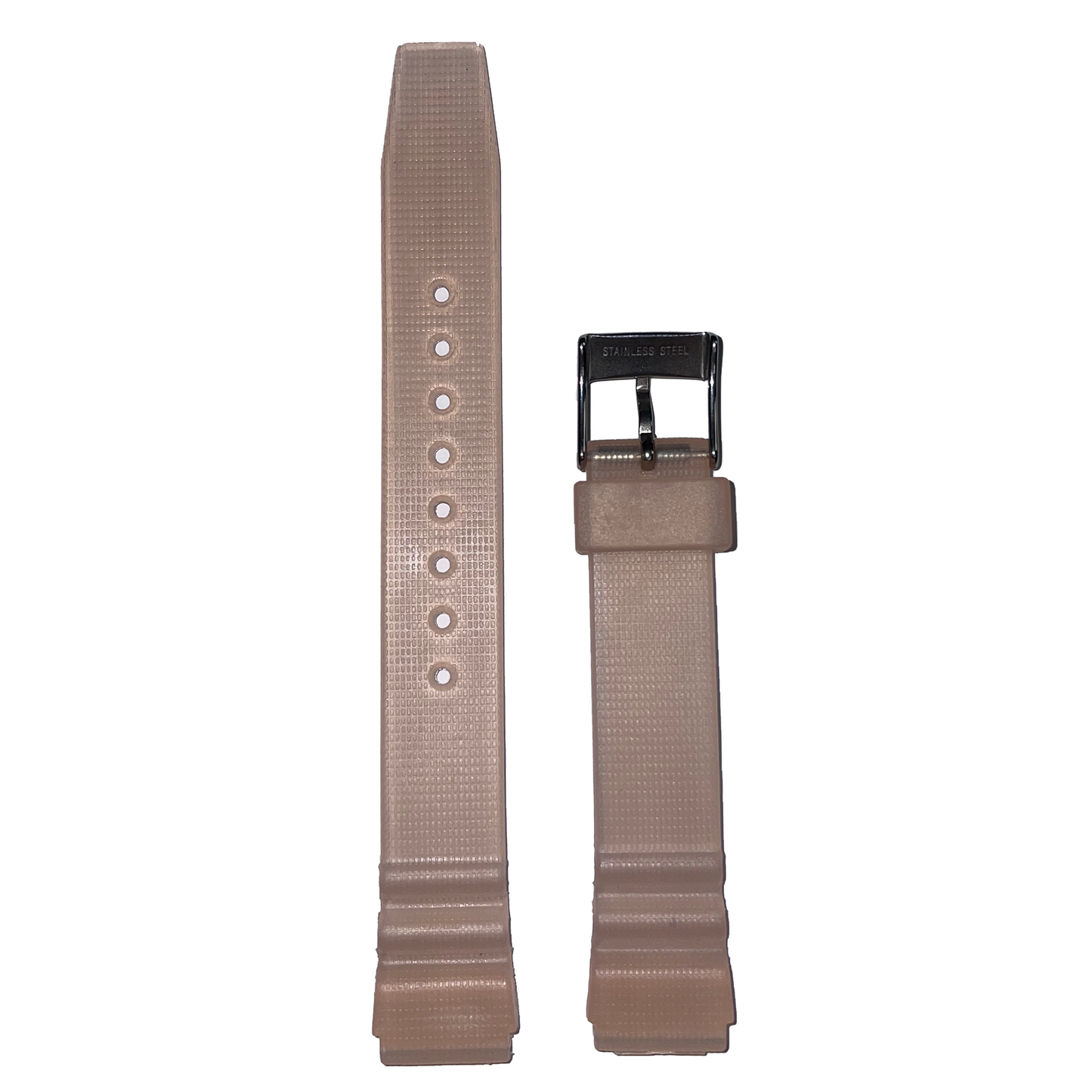 Horlogeband - 16mm - Wit/Roze - Siliconen