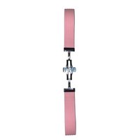 Horlogeband - 20mm - Roze - Effen silicone band met lijnen - Roestvrijstalen gesp