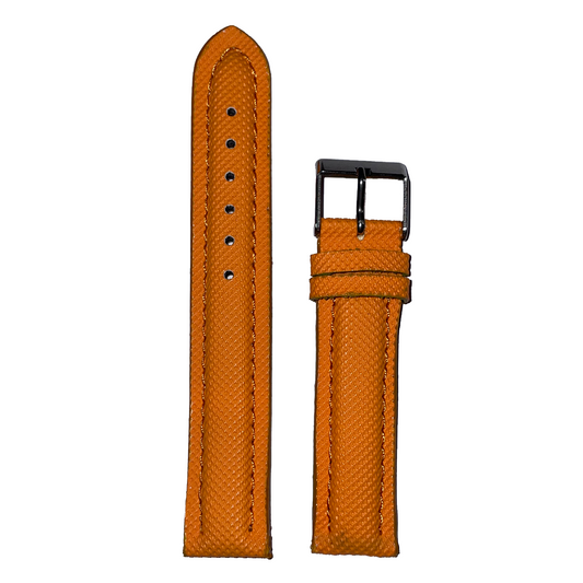 Horlogeband - 18mm - Oranje - Echt leer