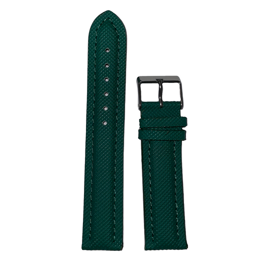 Horlogeband - 20mm - Groen - Echt leer